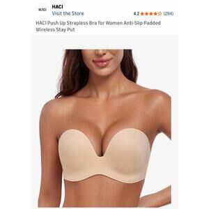 NWT Hatchi Strapless Bra Womens 38C